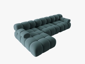 COLTAR MODULAR BELLIS, STANGA, 3 LOCURI, 285 CM, VERDE PETROL 87, TAPITERIE DIN CATIFEA, DESIGN DEOSEBIT - Img 5