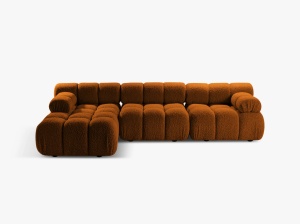 COLTAR MODULAR BELLIS, STANGA, 4 LOCURI, 282 CM, TAPITERIE BOUCLE, DIVERSE CULORI, DESIGN DEOSEBIT - Img 2