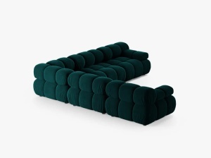 COLTAR MODULAR BELLIS, VERDE PETROL INTENS, CU TAPITERIE DIN CATIFEA VENUS, MICADONI - Img 3
