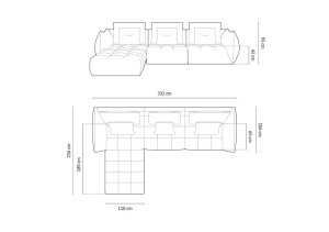 COLTAR MODULAR BLOOM DREAPTA, 4 LOCURI, 332 CM, DIVERSE CULORI SI MATERIALE, DESIGN DEOSEBIT - Img 16