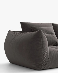 COLTAR MODULAR BLOOM, PE DREAPTA, GRI INCHIS, 327 CM, CU TAPITERIE DIN TEXTIL CATIFEA CASINO, MICADONI - Img 4