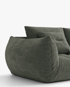 COLTAR MODULAR BLOOM, PE DREAPTA, VERDE MUSCHI, 327 CM, CU TAPITERIE DIN TEXTIL STRUCTURAT WIND, MICADONI - Img 4
