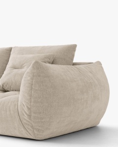 COLTAR MODULAR BLOOM, PE STANGA, BEJ DESCHIS, 327 CM, CU TAPITERIE DIN TEXTIL STRUCTURAT WIND, MICADONI - Img 4
