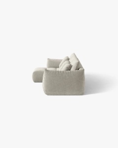 COLTAR MODULAR BLOOM, PE STANGA, GRI DESCHIS, 327 CM, CU TAPITERIE DIN TEXTIL STRUCTURAT WIND, MICADONI - Img 3