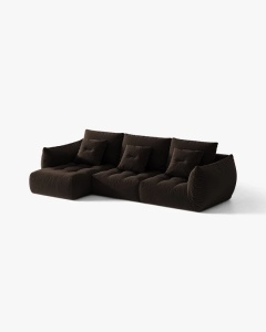COLTAR MODULAR BLOOM, PE STANGA, MARO INCHIS, 327 CM, CU TAPITERIE DIN TEXTIL CATIFEA BLUVEL, MICADONI - Img 2