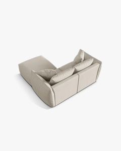 COLTAR MODULAR CHRIS, 220X100, NATURAL, CU TAPITERIE DIN TEXTIL STRUCTURAT LINS, MICADONI - Img 3