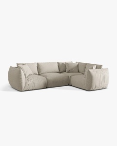 COLTAR MODULAR CHRIS, PE DREAPTA, 210X295, NATURAL, CU TAPITERIE DIN TEXTIL STRUCTURAT LINS, MICADONI - Img 3
