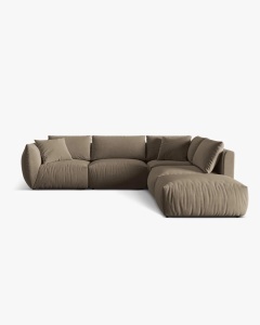 COLTAR MODULAR CHRIS, PE DREAPTA, 290X295, MARO DESCHIS, CU TAPITERIE DIN TEXTIL CATIFEA CASINO, MICADONI - Img 2