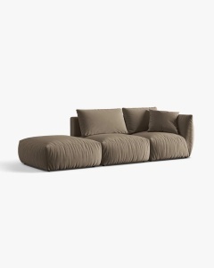 COLTAR MODULAR CHRIS, PE STANGA, 315X100, MARO DESCHIS, CU TAPITERIE DIN TEXTIL CATIFEA CASINO, MICADONI