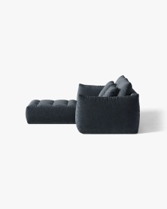 COLTAR MODULAR, CU 2 LOCURI, BLOOM, ALBASTRU MARIN, 327 CM, CU TAPITERIE DIN TEXTIL STRUCTURAT WIND, MICADONI - Img 3