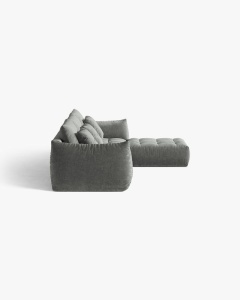 COLTAR MODULAR, CU 2 LOCURI, BLOOM, GRI INCHIS, 327 CM, CU TAPITERIE DIN TEXTIL STRUCTURAT WIND, MICADONI - Img 3