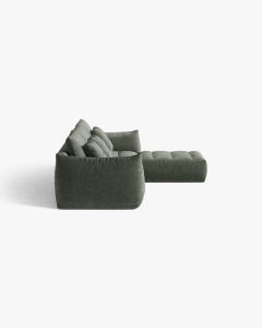 COLTAR MODULAR, CU 2 LOCURI, BLOOM, VERDE MUSCHI, 327 CM, CU TAPITERIE DIN TEXTIL STRUCTURAT WIND, MICADONI - Img 3