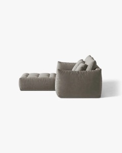 COLTAR MODULAR, CU 3 LOCURI, BLOOM, GRI, 232 CM, CU TAPITERIE DIN TEXTIL CATIFEA CASINO, MICADONI - Img 3