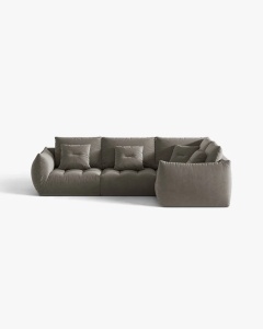 COLTAR MODULAR, CU 4 LOCURI, BLOOM, PE DREAPTA, 316 CM, CU TAPITERIE DIN TEXTIL CATIFEA CASINO, MICADONI