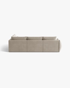 COLTAR MODULAR, CU 4 LOCURI, BLOOM, PE DREAPTA, BEJ DESCHIS, 316 CM, CU TAPITERIE DIN TEXTIL CATIFEA CASINO, MICADONI - Img 4