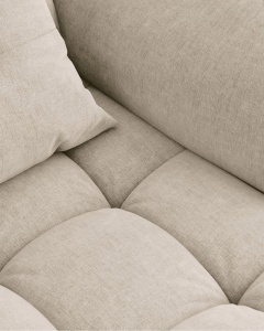 COLTAR MODULAR, CU 4 LOCURI, BLOOM, PE STANGA, BEJ DESCHIS, 316 CM, CU TAPITERIE DIN TEXTIL STRUCTURAT WIND, MICADONI - Img 6