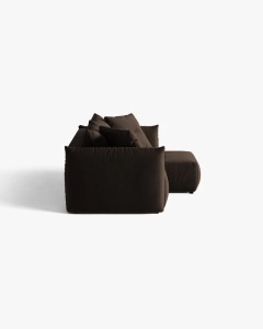 COLTAR MODULAR EXTENSIBIL, BLOOM, PE DREAPTA, MARO INCHIS, 250 CM, CU TAPITERIE DIN TEXTIL CATIFEA BLUVEL, MICADONI - Img 3