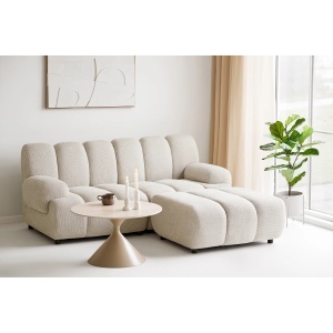 COLTAR MODULAR LIVING TAZA 190CM, DIN LEMN SI TEXTIL, CULOARE BEJ NISIPIU, HOUSE NORDIC - Img 2
