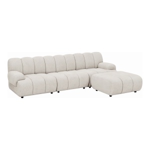 COLTAR MODULAR LIVING TAZA 275CM, DIN LEMN SI TEXTIL, CULOARE BEJ NISIPIU, HOUSE NORDIC - Img 3