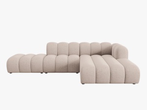 COLTAR MODULAR LUPIN, DREAPTA, 5 LOCURI, 294 CM, BEJ 30, TAPITERIE CHENILLE, DESIGN DEOSEBIT - Img 2