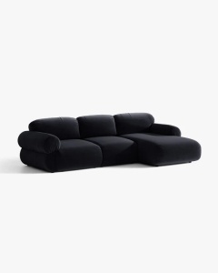 COLTAR MODULAR, OPHELIA, ALBASTRU ROYAL, PE DREAPTA, 297 CM, CU TAPITERIE DIN TEXTIL CATIFEA VENUS, MICADONI - Img 2