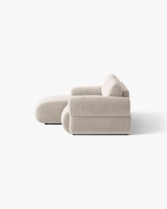 COLTAR MODULAR, OPHELIA, BEJ, PE STANGA, 236 CM, CU TAPITERIE DIN TEXTIL CATIFEA VENUS, MICADONI - Img 3