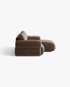 COLTAR MODULAR, OPHELIA, CIOCOLATIU, PE DREAPTA, 236 CM, CU TAPITERIE DIN TEXTIL CATIFEA VENUS, MICADONI - Img 3