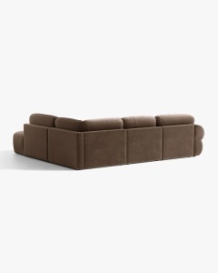 COLTAR MODULAR, OPHELIA, CIOCOLATIU, PE DREAPTA, 289 CM, CU TAPITERIE DIN TEXTIL CATIFEA VENUS, MICADONI - Img 4