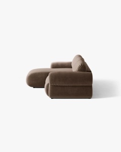 COLTAR MODULAR, OPHELIA, CIOCOLATIU, PE STANGA, 297 CM, CU TAPITERIE DIN TEXTIL CATIFEA VENUS, MICADONI - Img 3