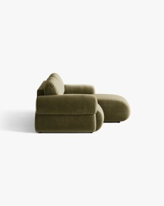 COLTAR MODULAR, OPHELIA, VERDE, PE DREAPTA, 236 CM, CU TAPITERIE DIN TEXTIL CATIFEA VENUS, MICADONI - Img 3