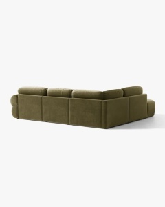 COLTAR MODULAR, OPHELIA, VERDE, PE STANGA, 289 CM, CU TAPITERIE DIN TEXTIL CATIFEA VENUS, MICADONI - Img 4