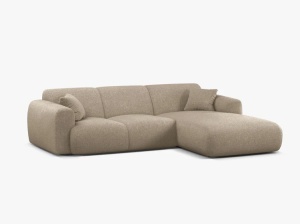 COLTAR MOLINO, 225 CM, PE DREAPTA, BEJ INCHIS, CU TAPITERIE DIN TEXTIL CHENILLE EDEN, MICADONI - Img 2