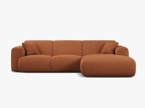 COLTAR MOLINO, 225 CM, PE DREAPTA, CARAMIZIU, CU TAPITERIE DIN TEXTIL CHENILLE EDEN, MICADONI
