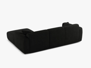 COLTAR MOLINO, 225 CM, PE DREAPTA, NEGRU, CU TAPITERIE DIN TEXTIL BOUCLE BALOO, MICADONI - Img 3