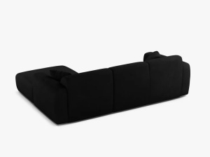 COLTAR MOLINO, 225 CM, PE DREAPTA, NEGRU, CU TAPITERIE DIN TEXTIL CHENILLE REBEL, MICADONI - Img 3