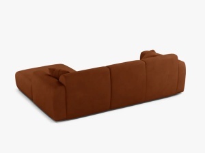 COLTAR MOLINO, 225 CM, PE DREAPTA, PORTOCALIU, CU TAPITERIE DIN TEXTIL CHENILLE REBEL, MICADONI - Img 3