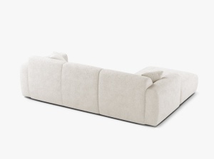 COLTAR MOLINO, 225 CM, PE STANGA, ALB, CU TAPITERIE DIN TEXTIL BOUCLE BALOO, MICADONI - Img 3