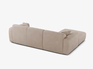 COLTAR MOLINO, 225 CM, PE STANGA, BEJ, CU TAPITERIE DIN TEXTIL CHENILLE REBEL, MICADONI - Img 3
