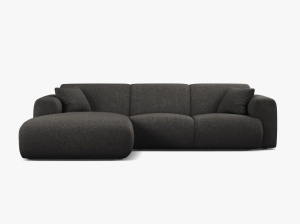 COLTAR MOLINO, 225 CM, PE STANGA, GRI ANTRACIT, CU TAPITERIE DIN TEXTIL CHENILLE EDEN, MICADONI