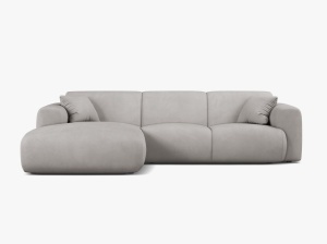 COLTAR MOLINO, 225 CM, PE STANGA, GRI DESCHIS, CU TAPITERIE DIN TEXTIL CHENILLE REBEL, MICADONI