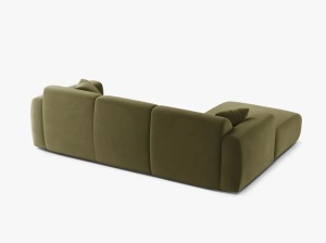 COLTAR MOLINO, 225 CM, PE STANGA, VERDE DESCHIS, CU TAPITERIE DIN TEXTIL CATIFEA CASINO, MICADONI - Img 3