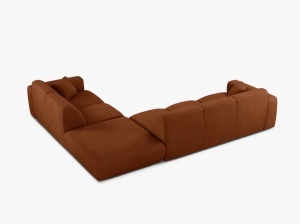 COLTAR MOLINO, 315 CM, PE DREAPTA, PORTOCALIU, CU TAPITERIE DIN TEXTIL CHENILLE REBEL, MICADONI - Img 3
