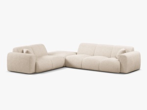 COLTAR MOLINO, 315 CM, PE STANGA, BEJ, CU TAPITERIE DIN TEXTIL BOUCLE BALOO, MICADONI