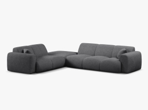 COLTAR MOLINO, 315 CM, PE STANGA, GRI INCHIS, CU TAPITERIE DIN TEXTIL BOUCLE BALOO, MICADONI