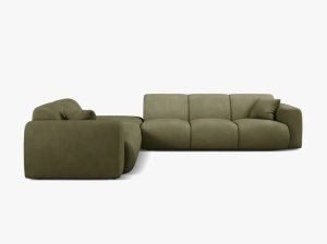 COLTAR MOLINO, 315 CM, PE STANGA, VERDE DESCHIS, CU TAPITERIE DIN TEXTIL CHENILLE REBEL, MICADONI - Img 2