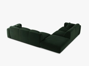 COLTAR MOLINO, 315 CM, PE STANGA, VERDE SMARALD, CU TAPITERIE DIN TEXTIL CATIFEA VELVET CASINO, MICADONI - Img 3