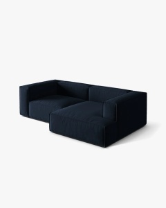 COLTAR NURIA, PE DREAPTA, ALBASTRU INCHIS, 252X147 CM, TAPITAT CU TAPITERIE DIN TEXTIL CATIFEA PARIS, MICADONI - Img 3