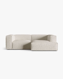 COLTAR NURIA, PE DREAPTA, BEJ, 252X147 CM, TAPITAT CU TAPITERIE DIN TEXTIL BOUCLE MONET, MICADONI