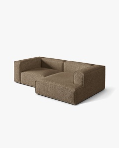 COLTAR NURIA, PE DREAPTA, CAPPUCINO, 252X147 CM, TAPITAT CU TAPITERIE DIN TEXTIL BOUCLE MONET, MICADONI - Img 3