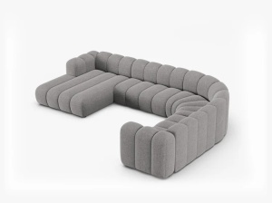 COLTAR PANORAMIC LUPIN, 370, PE DREAPTA, GRI DESCHIS, CU TAPITERIE DIN TEXTIL CHENILLE EDEN, MICADONI - Img 3